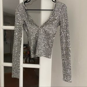 Zara Sequin Crop Top